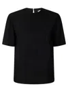 Alberto Biani Black High-collar Stretch Viscose Short Shirt