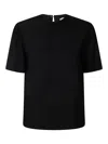 Alberto Biani Black High-collar Stretch Viscose Short Shirt In Black