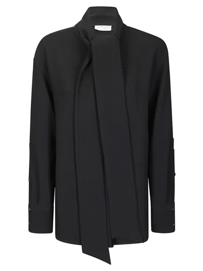 Alberto Biani Shirt With Tie Detail And Crew Neckline In Black