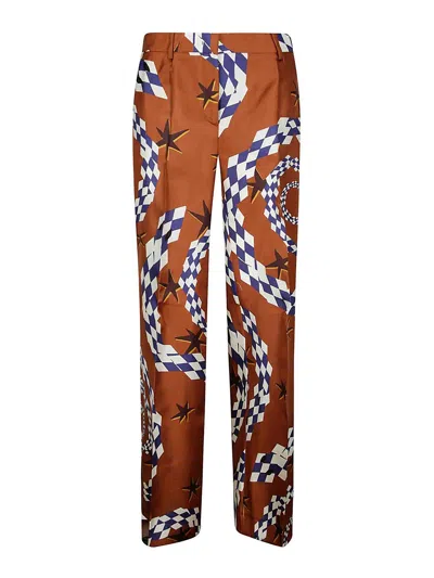 Alberto Biani Silk Pants Printed