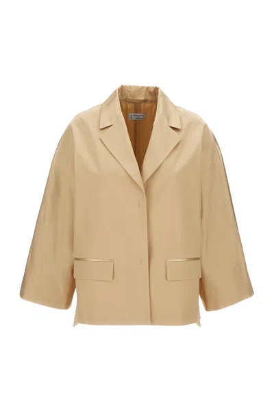 Alberto Biani Dropped-shoulder Notched-lapels Jacket In Neutral