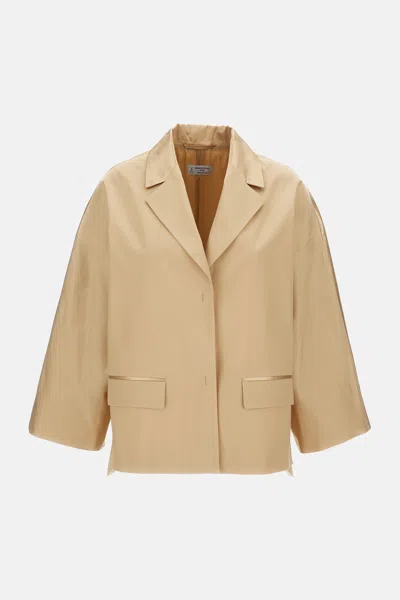 Alberto Biani Dropped-shoulder Notched-lapels Jacket In Neutral