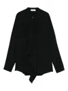 Alberto Biani Long Sleeve Top Ruffle Detail In Black