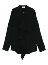 Alberto Biani Long Sleeve Top Ruffle Detail In Black