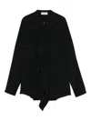 Alberto Biani Long Sleeve Top Ruffle Detail In Black