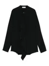 Alberto Biani Long Sleeve Top Ruffle Detail In Black