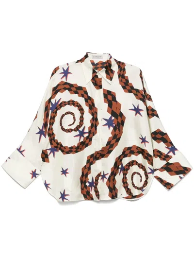 Alberto Biani Silk Shirt In White