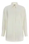 Alberto Biani Comfort Fit Silk Shirt With Asymmetrical Hem In White
