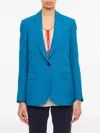 Alberto Biani Tailored Blue Jacket With Notched Lapel In Blue
