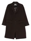 Alberto Biani Single-breasted Coat In Brown