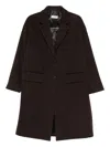 Alberto Biani Single-breasted Coat In Brown