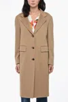 Alberto Biani Single Breasted Coat With Flap Pockets In Beige