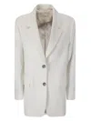 Alberto Biani Single-breasted Jacket With Classic Collar And Flap Pockets In White
