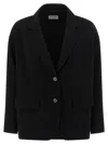 Alberto Biani Single-breasted Two-button Blazer With V-neck Lapels In Black