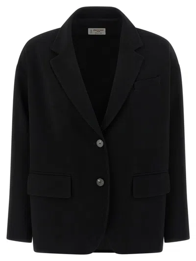 ALBERTO BIANI ALBERTO BIANI SINGLE-BREASTED TWO-BUTTON BLAZER WITH V-NECK LAPELS