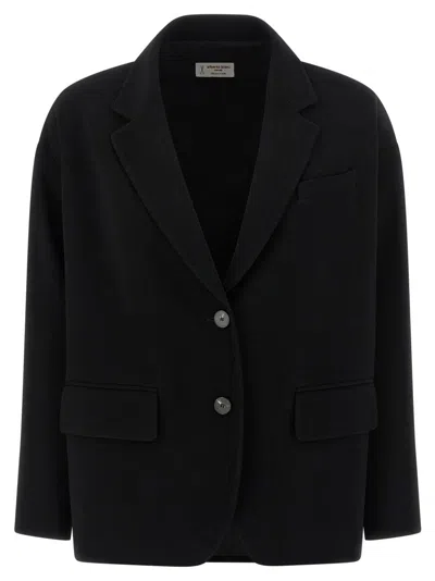 ALBERTO BIANI SINGLE-BREASTED TWO-BUTTON BLAZER WITH V-NECK LAPELS