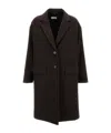 Alberto Biani Single-breasted Wool Coat In Brown
