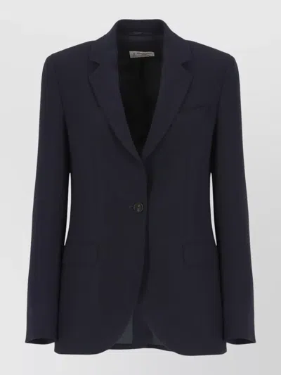 Alberto Biani Black Notched Lapel Buttoned Cuffs Single-breasted Jacket In Red