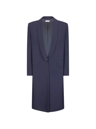 Alberto Biani Single-breasted Coat In Blue