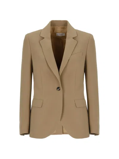 Alberto Biani Single-breasted Notched-lapels Jacket In Brown