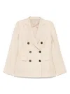 Alberto Biani Slub-texture Blazer In Neutrals