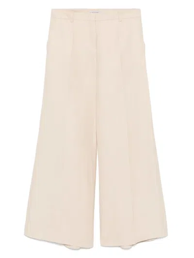 Alberto Biani Slub-textured Palazzo Pants In Neutrals
