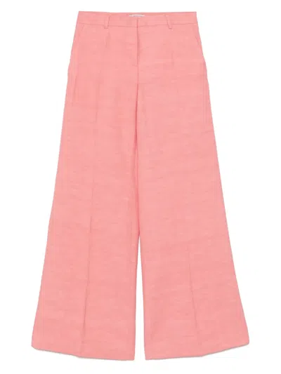 Alberto Biani Slub-textured Palazzo Pants In Pink
