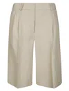 Alberto Biani Soft Linen Blend Shorts With Front Hook In Brown
