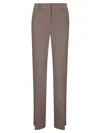 Alberto Biani Straight Leg Brown Trousers With Classic Waist In Pink