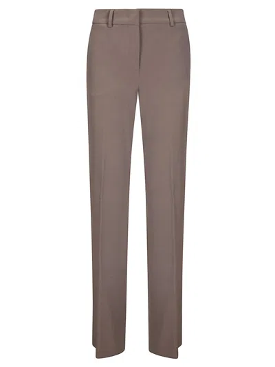 Alberto Biani Straight Leg Brown Trousers With Classic Waist In Pink