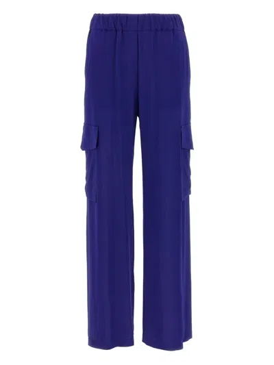 Alberto Biani Straight-leg Cargo Trousers In Blue