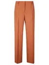 Alberto Biani Straight-leg Stretch Viscose Trousers With Hook Closure In Brown