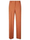 Alberto Biani Straight-leg Stretch Viscose Trousers With Hook Closure In Brown