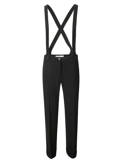Alberto Biani Straight Leg Suspender Trousers In Black