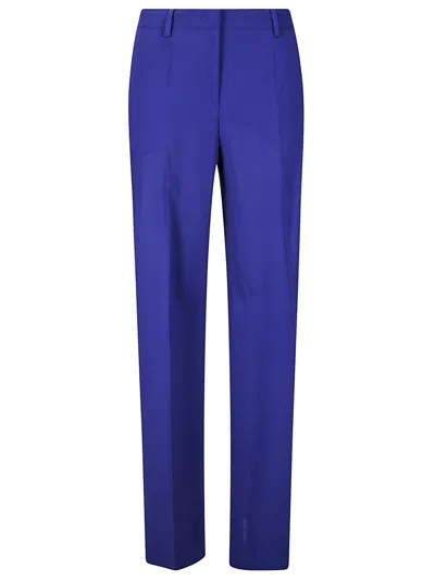 Alberto Biani Straight-leg Trousers With Functional Pockets In Blue