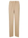Alberto Biani Straight Leg Trousers With Slit Hem In Neutral