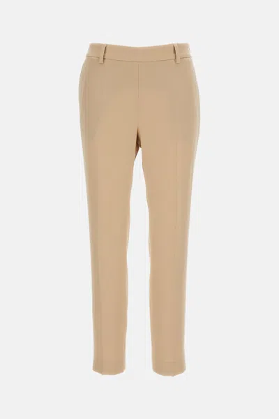 Alberto Biani Straight-leg Pants In Cady In Brown