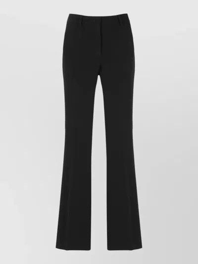 Alberto Biani Black Flared Leg Minimalist Tailored Formal Pants
