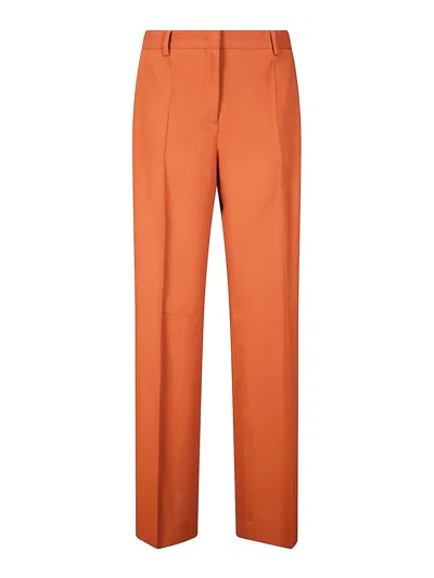 Alberto Biani Stretch Viscose Trousers In Orange