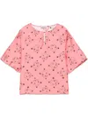 Alberto Biani Relaxed Pink Floral Shirt With Wide Sleeves In Pink