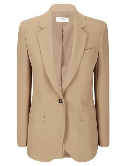 Alberto Biani Tailored Blazer With Classic Lapels In Brown