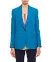 Alberto Biani Tailored Blue Jacket With Notched Lapel In Blue