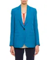 Alberto Biani Tailored Blue Jacket With Notched Lapel In Blue