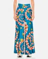 Alberto Biani Multicolor Spiral And Star Pattern Wide Pants In Blue