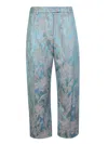 Alberto Biani Floral Print Jacquard Trousers In Black
