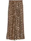 Alberto Biani Leopard Silk Pants In Brown