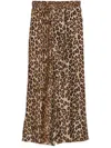 Alberto Biani Leopard Silk Pants In Brown
