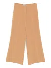 Alberto Biani Wide Leg Trousers Featuring Belt Loops In Brown