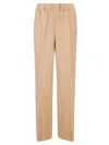 Alberto Biani Straight Leg Trousers With Slit Hem In Neutral
