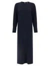 Alberto Biani Long Cady Tunic Dress With Teardrop Cut-out In Blue